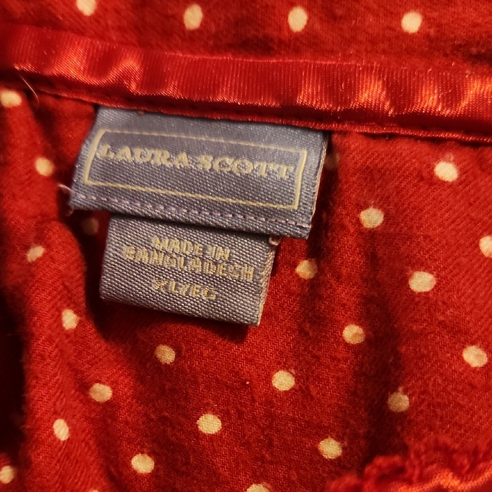Laura Scott Red Polka Dot and Scotties Short Nightgown - Picture 2 of 9